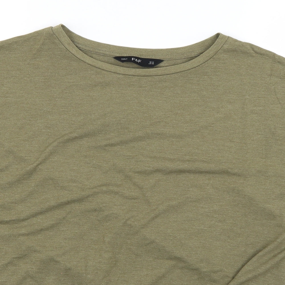 F&F Womens Green   Cropped T-Shirt Size 14