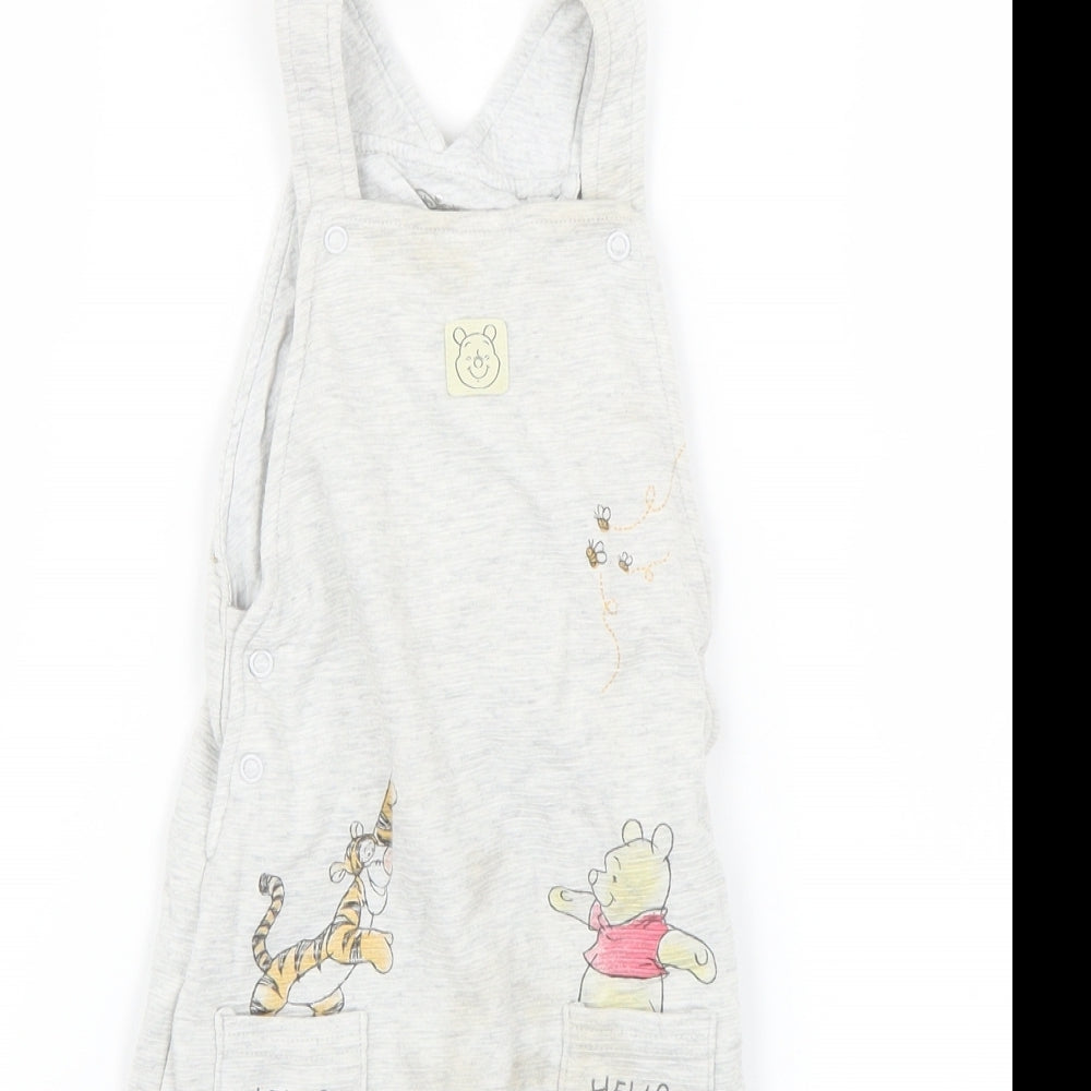 Disney Baby Grey Geometric  Dungaree One-Piece Size 9-12 Months