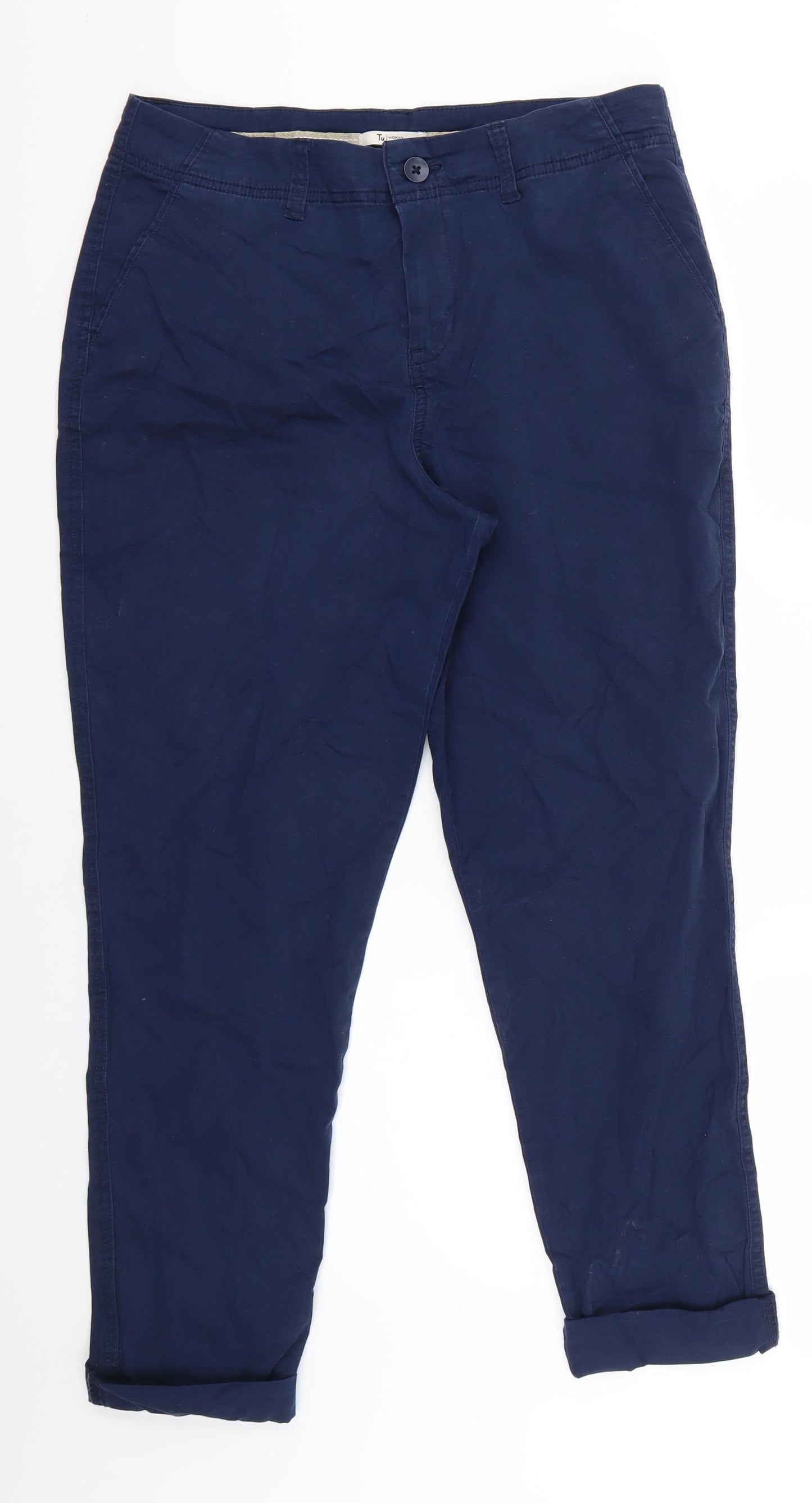 TU Womens Blue   Chino Trousers Size 12 L25 in