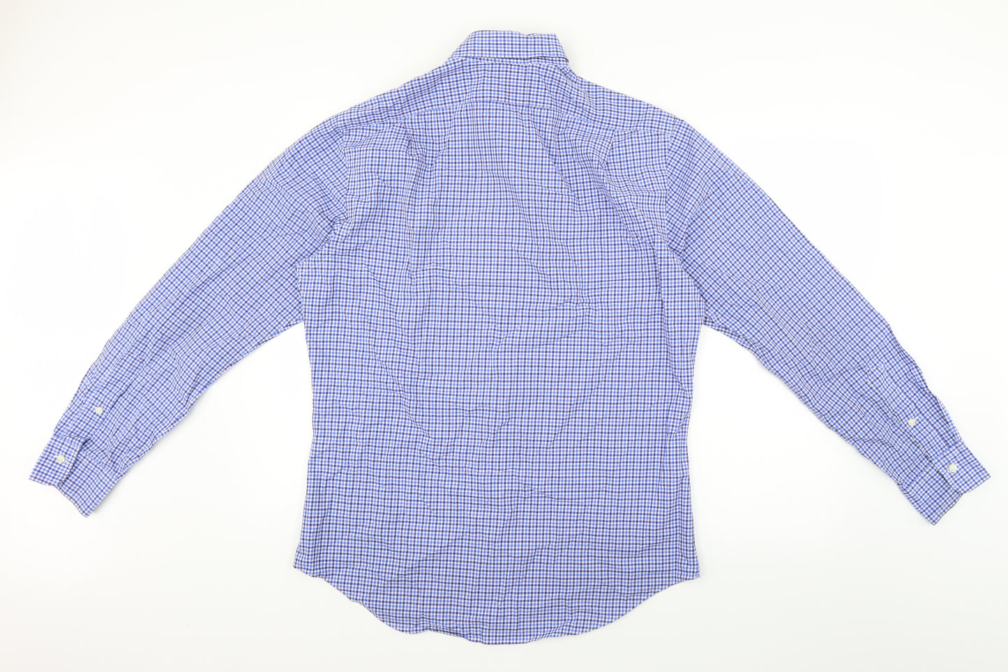 Ralph Lauren Mens Blue Check   Dress Shirt Size L
