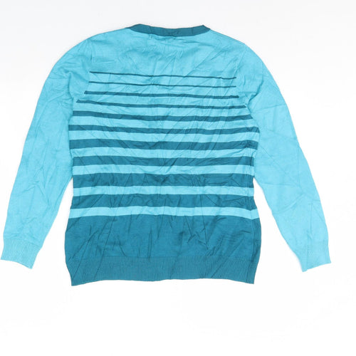 Bonmarché Womens Blue Striped  Pullover Jumper Size S