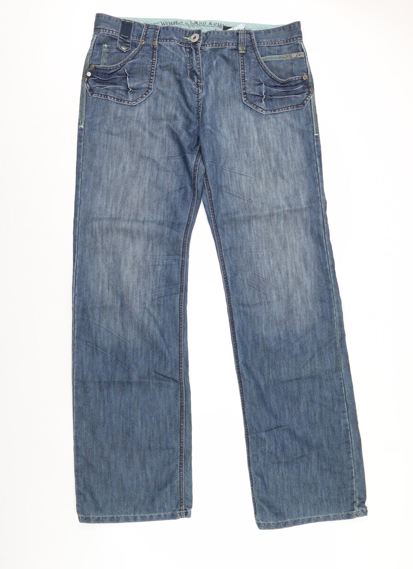NEXT Womens Blue  Denim Straight Jeans Size 16 L34 in