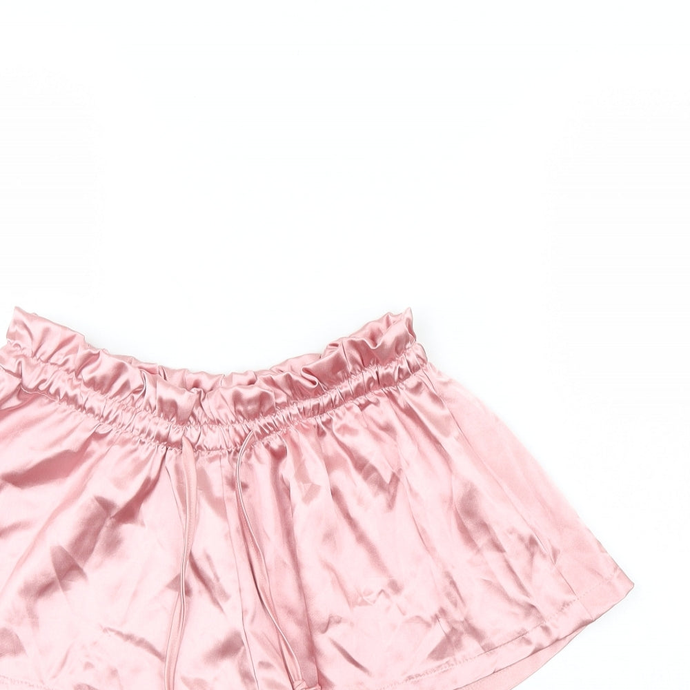 Boohoo Womens Pink Solid  Cami Pyjama Pants Size 10