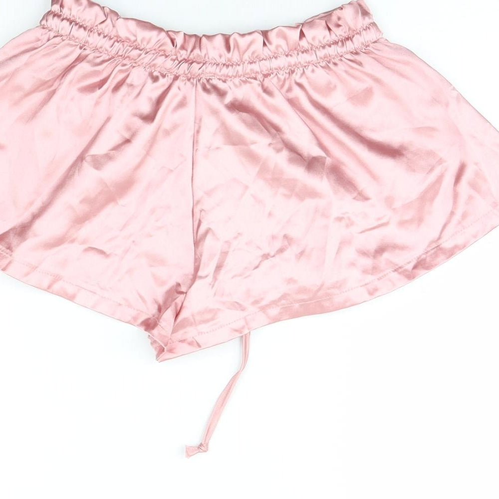 Boohoo Womens Pink Solid  Cami Pyjama Pants Size 10
