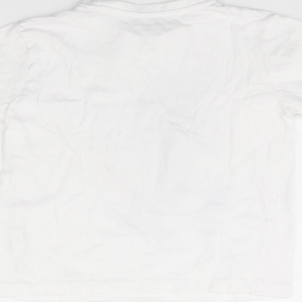 Primark Boys White   Basic T-Shirt Size 4 Years  - Football