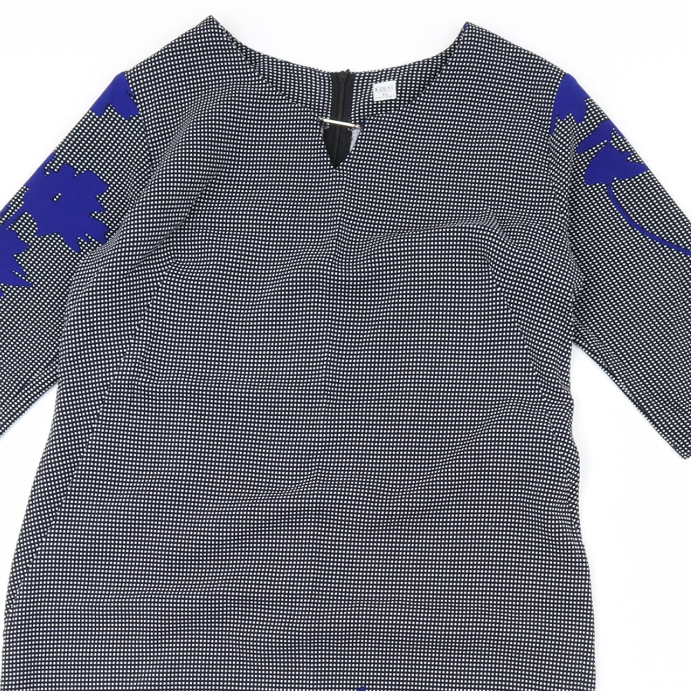 Krist Womens Blue Polka Dot  Pencil Dress  Size 18