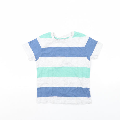 Primark Boys Grey Striped  Basic T-Shirt Size 5 Years