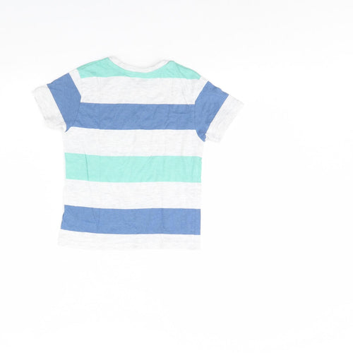Primark Boys Grey Striped  Basic T-Shirt Size 5 Years