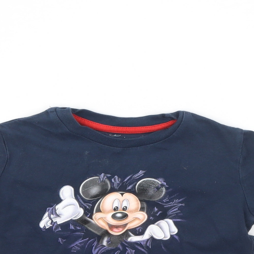 Disney land paris Boys Blue   Basic T-Shirt Size 2 Years  - Mickey mouse