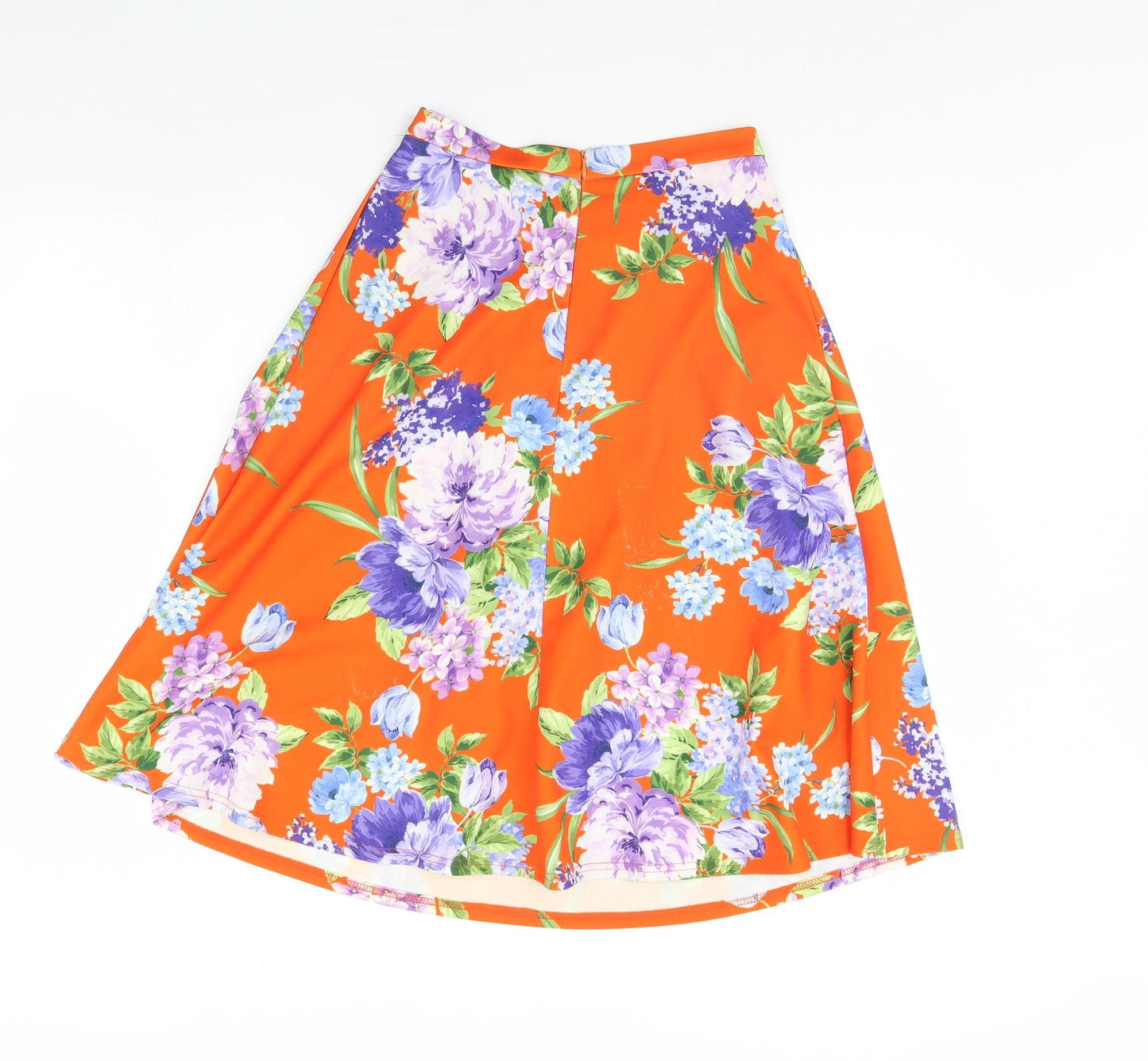 Primark Womens Orange Floral  Flare Skirt Size 10