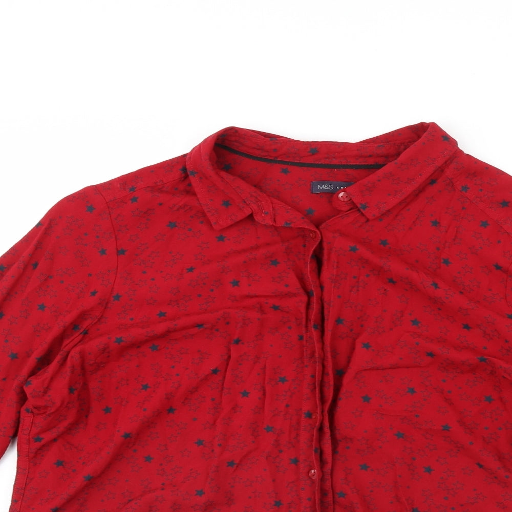 M&S Womens Red   Basic Button-Up Size 20