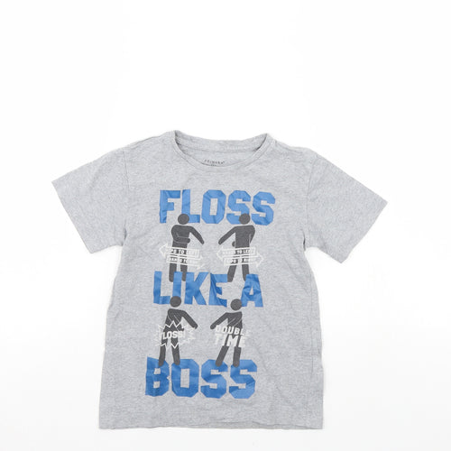Primark Boys Grey   Basic T-Shirt Size 5 Years  - Floss like a boss