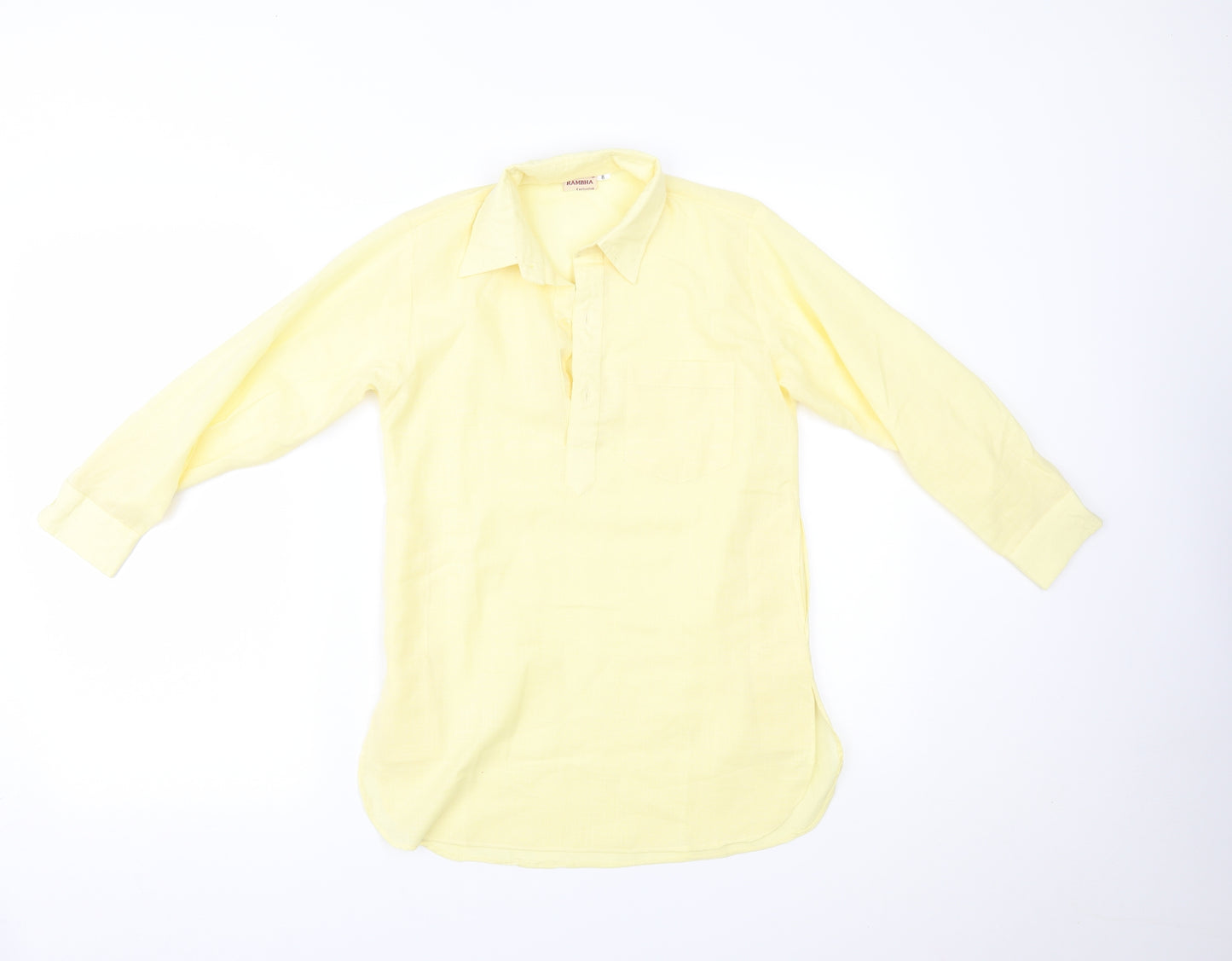 rambha Womens Yellow   Basic Blouse Size 8