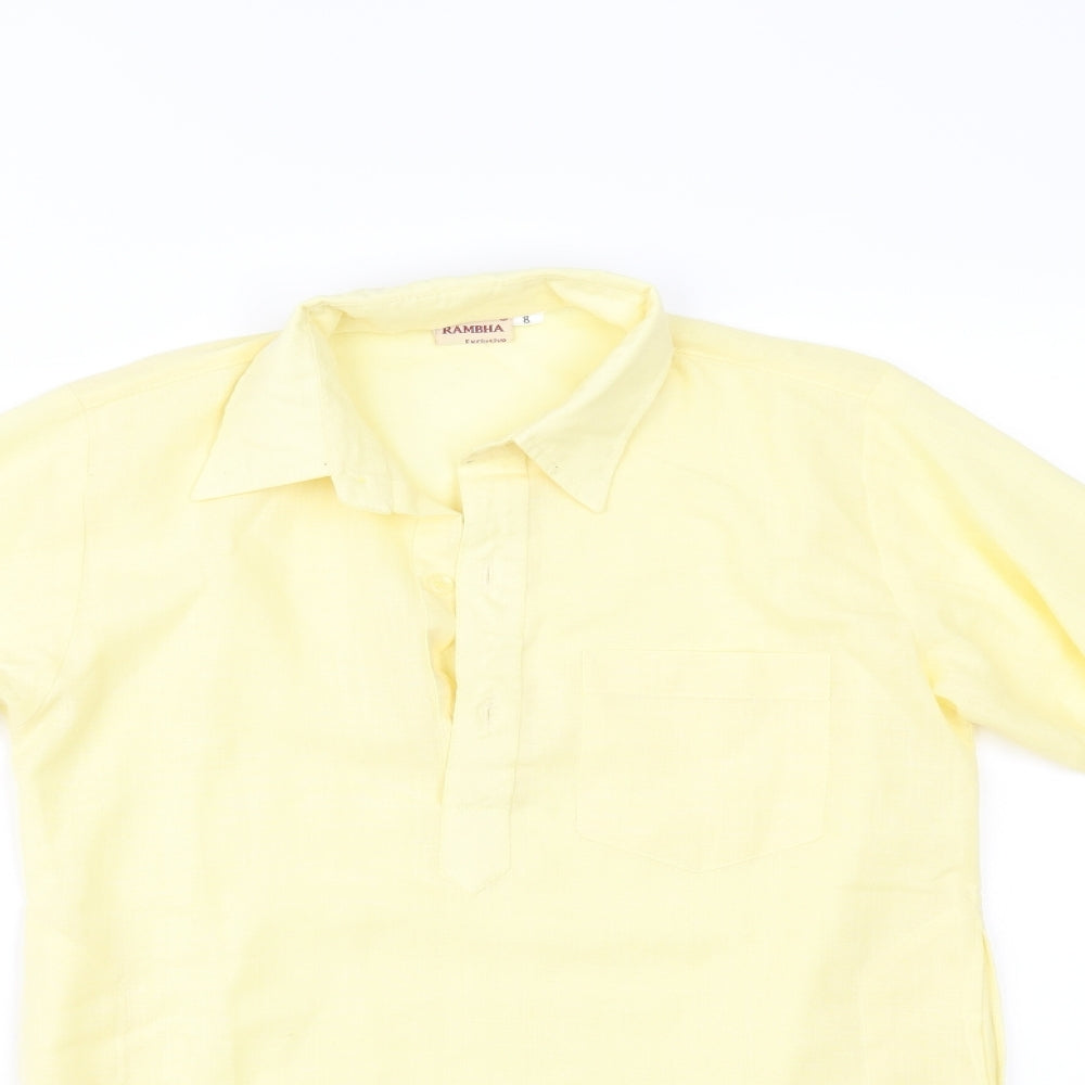 rambha Womens Yellow   Basic Blouse Size 8
