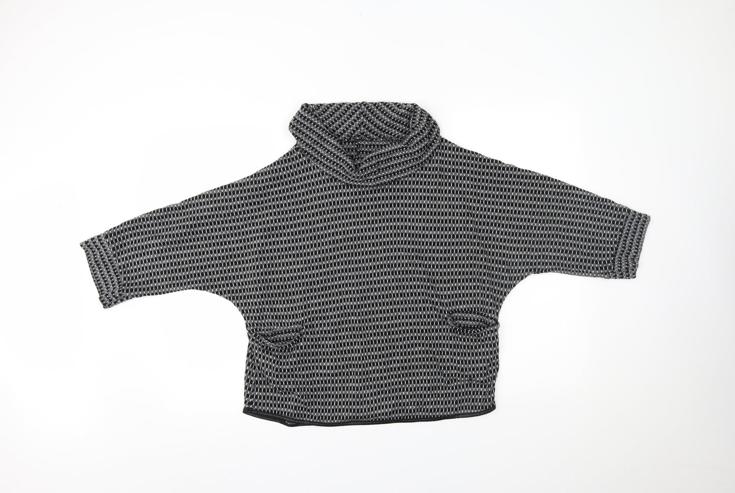 Preworn Womens Grey Polka Dot  Basic Blouse Size 8
