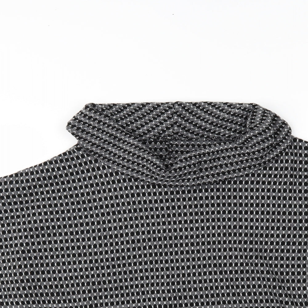 Preworn Womens Grey Polka Dot  Basic Blouse Size 8
