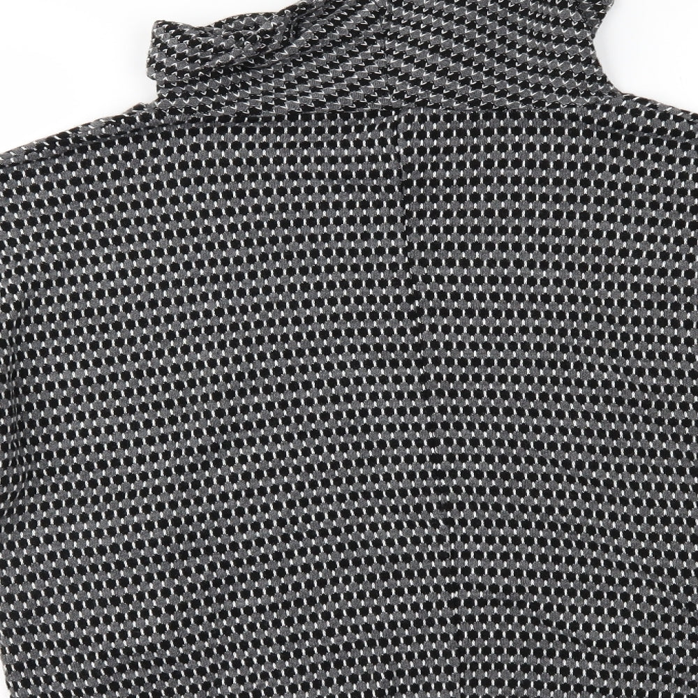 Preworn Womens Grey Polka Dot  Basic Blouse Size 8