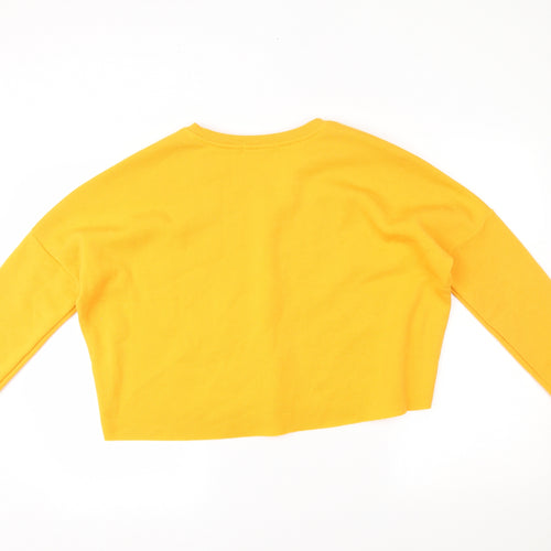 Primark Womens Yellow   Henley Jumper Size S  - CROPPED