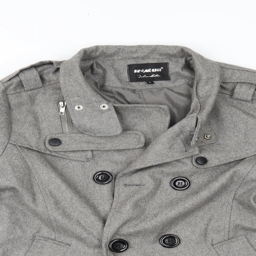 inmur Womens Grey   Overcoat Coat Size L