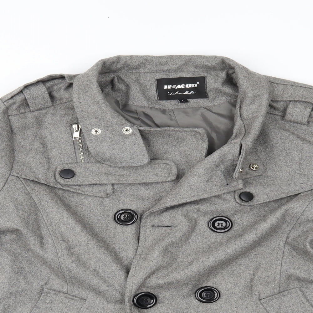 inmur Womens Grey   Overcoat Coat Size L