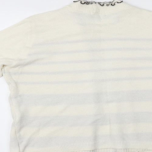 Jenny Loyd Womens Ivory Striped  Pullover Jumper Size 6