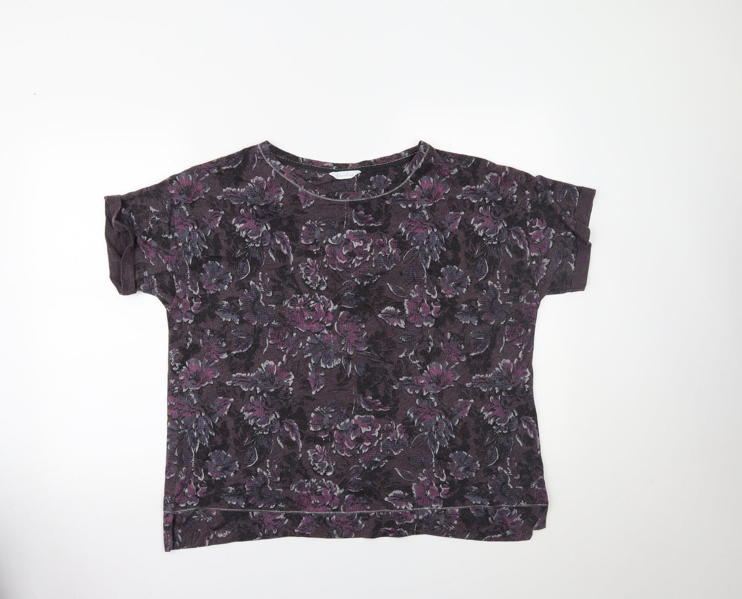 Marks and Spencer Womens Purple Floral  Basic T-Shirt Size 20