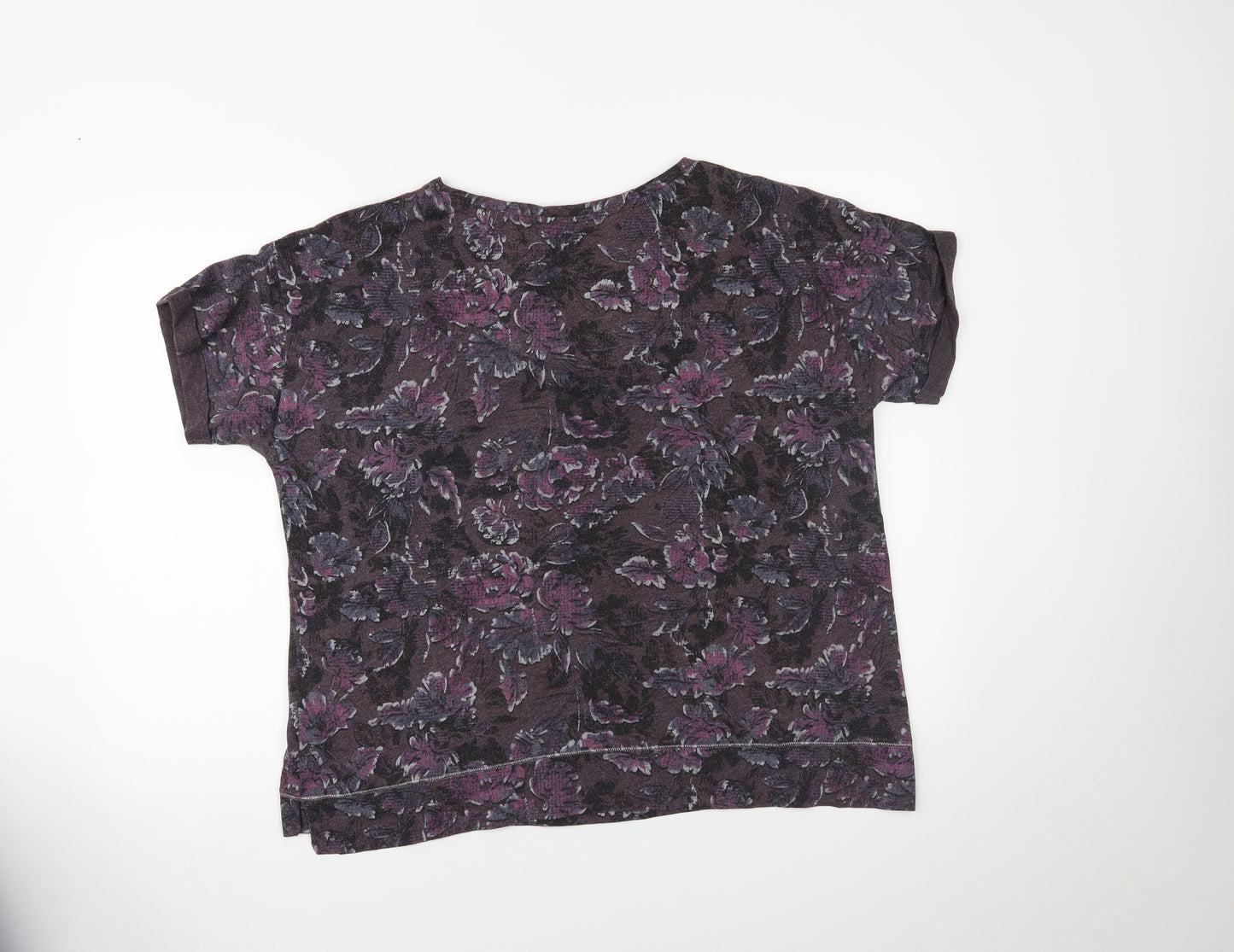 Marks and Spencer Womens Purple Floral  Basic T-Shirt Size 20
