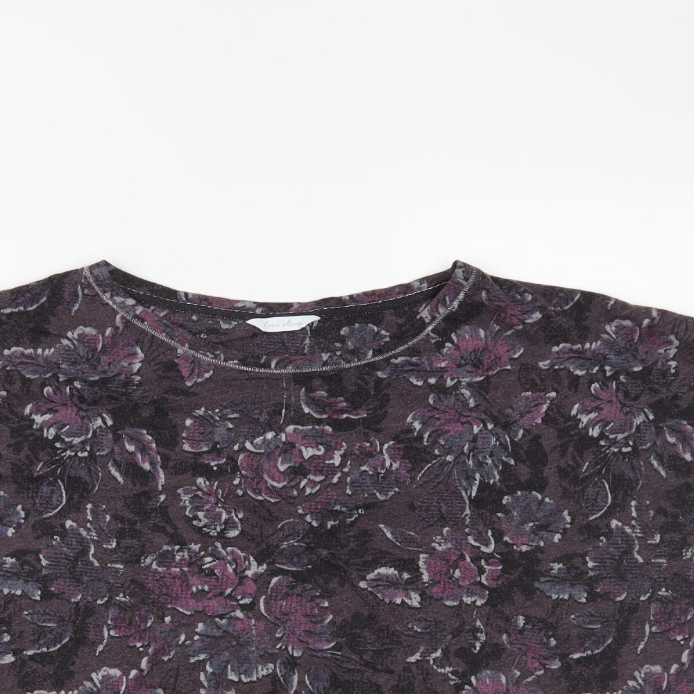 Marks and Spencer Womens Purple Floral  Basic T-Shirt Size 20