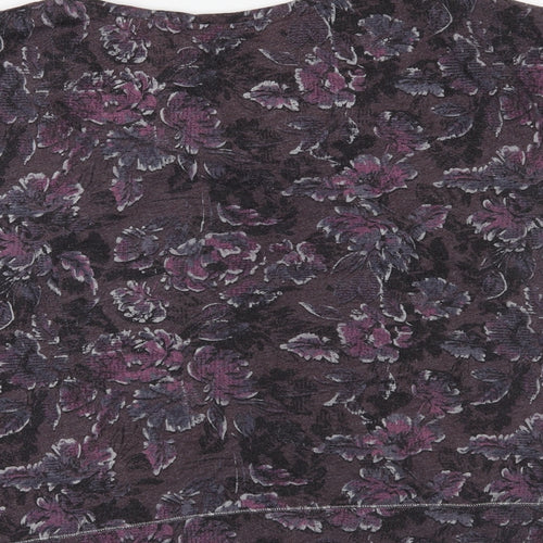 Marks and Spencer Womens Purple Floral  Basic T-Shirt Size 20