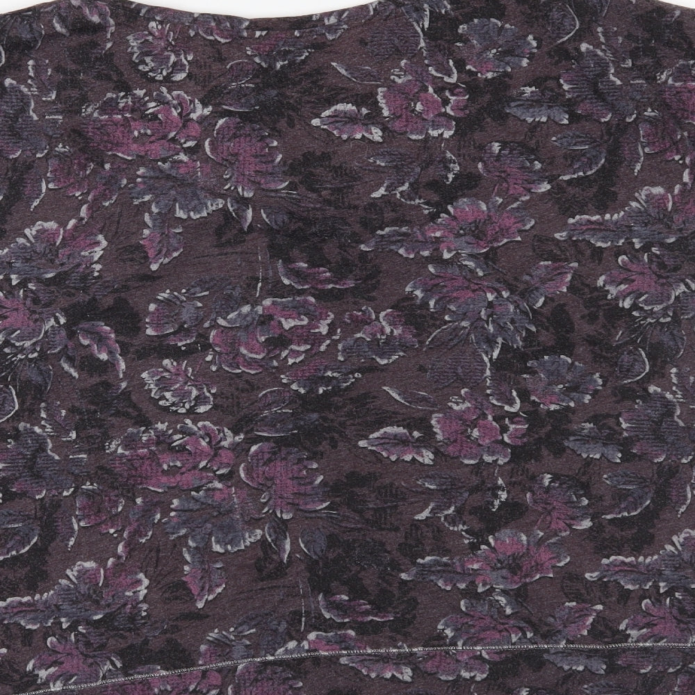 Marks and Spencer Womens Purple Floral  Basic T-Shirt Size 20