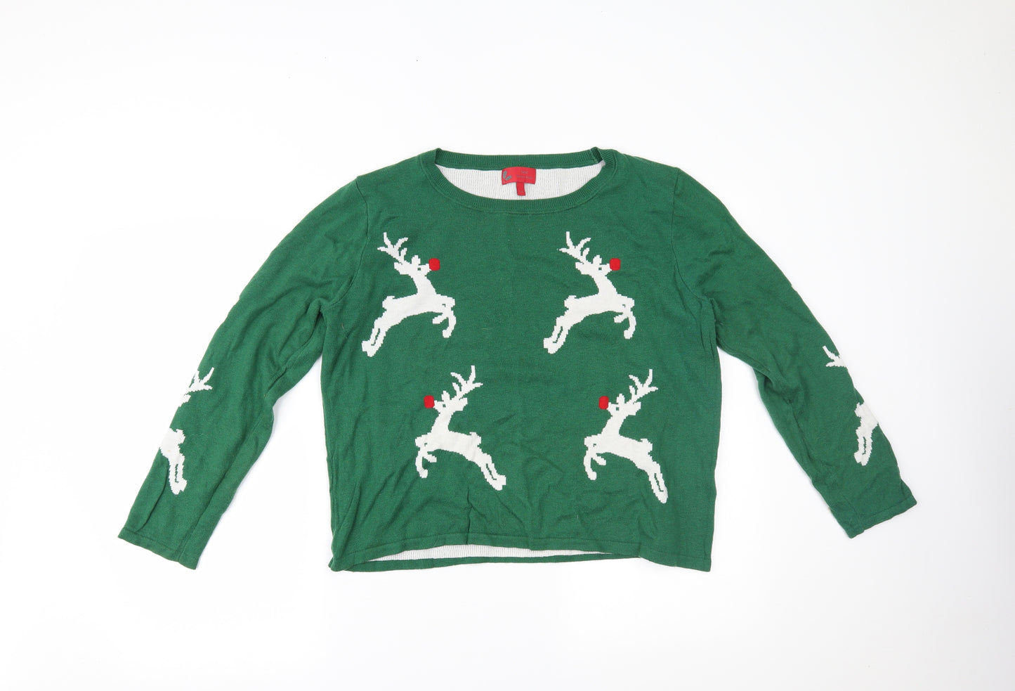 NEXT Womens Green   Pullover Jumper Size 14  - christmas