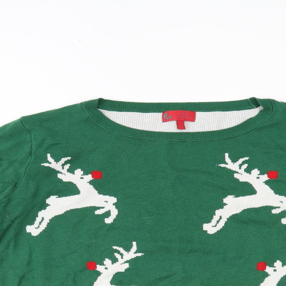 NEXT Womens Green   Pullover Jumper Size 14  - christmas