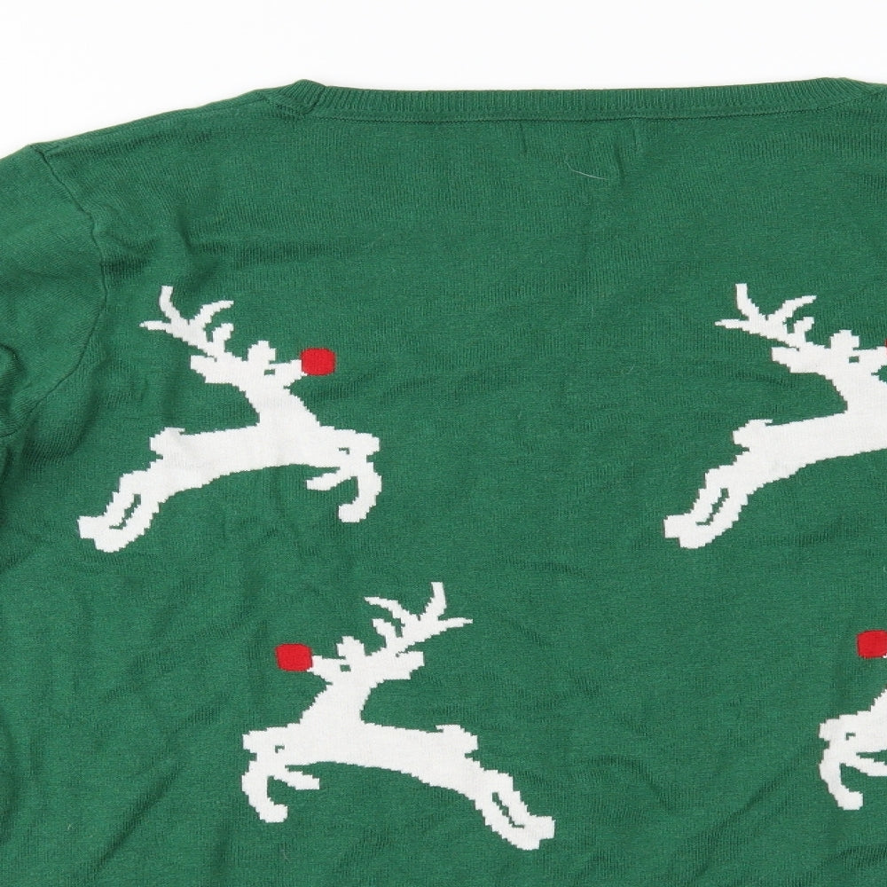 NEXT Womens Green   Pullover Jumper Size 14  - christmas