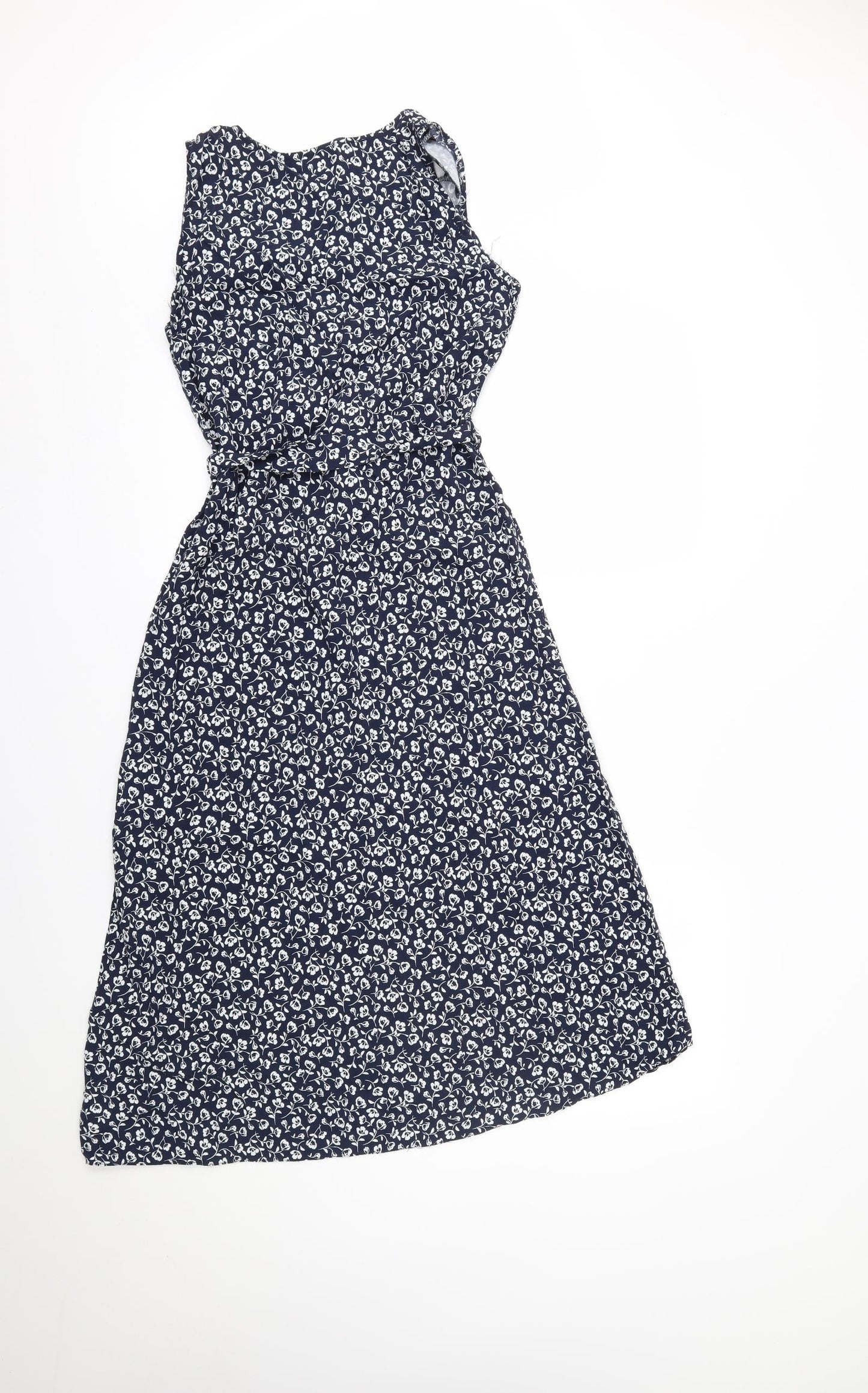 F&F Womens Blue Floral  Fit & Flare  Size 10