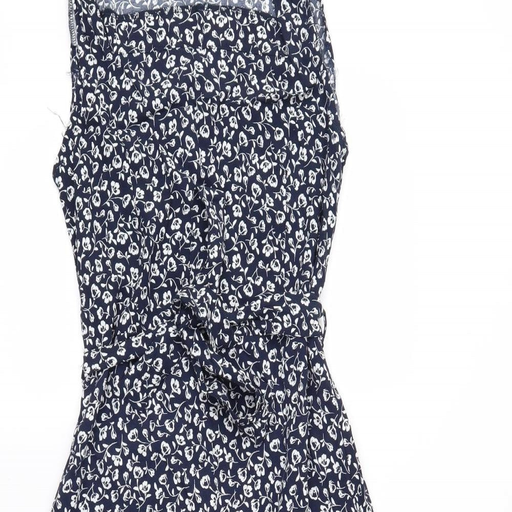 F&F Womens Blue Floral  Fit & Flare  Size 10