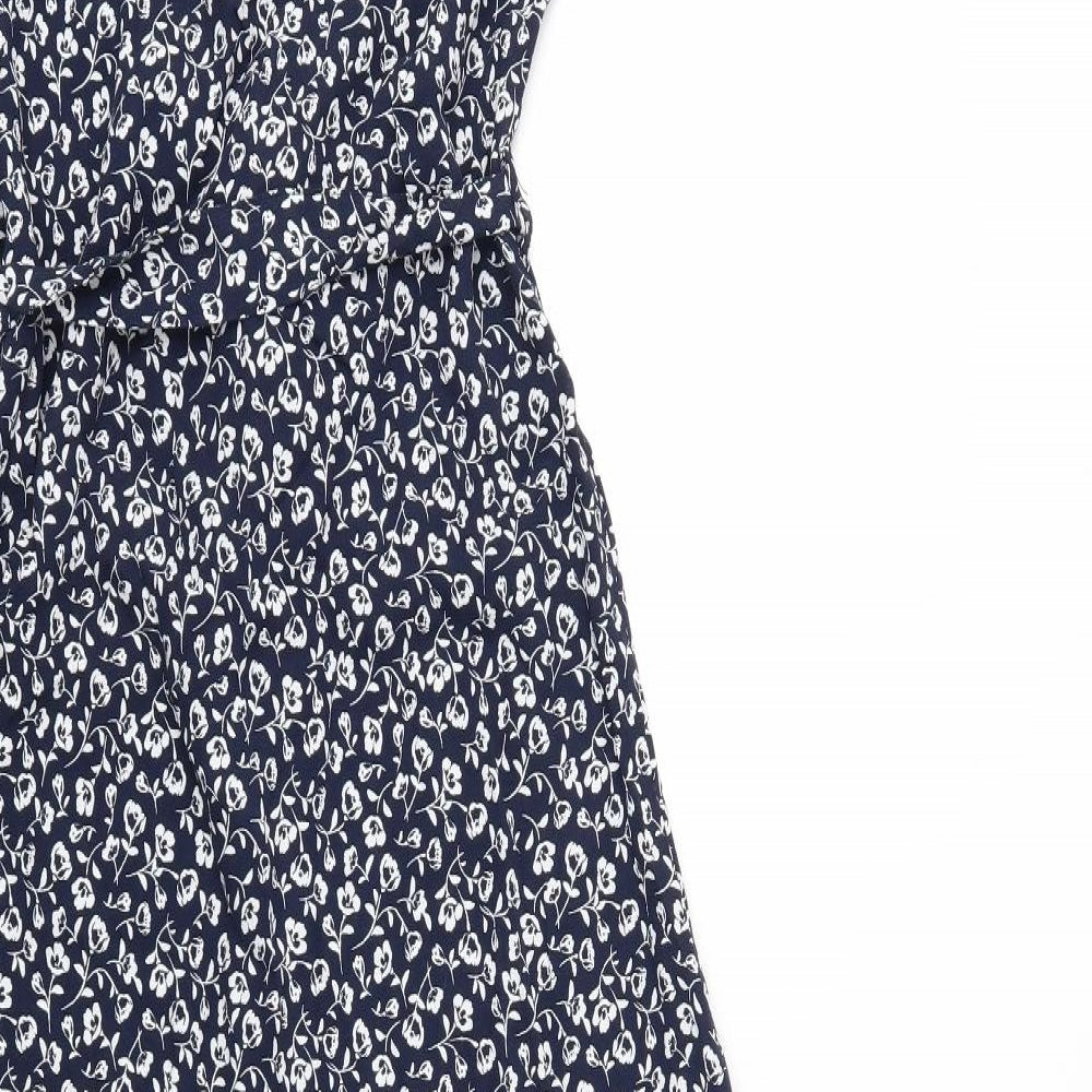 F&F Womens Blue Floral  Fit & Flare  Size 10