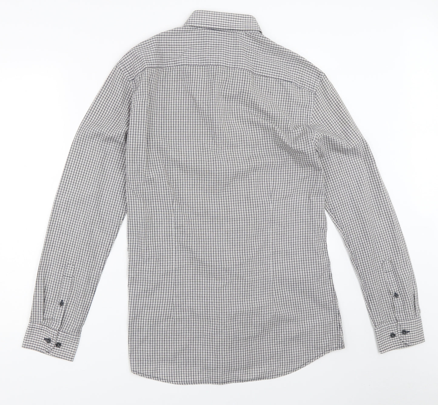 Taylor & Cutter Mens Blue Check   Button-Up Size 15
