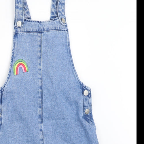TU Girls Blue  Denim Pinafore/Dungaree Dress  Size 6-7 Years