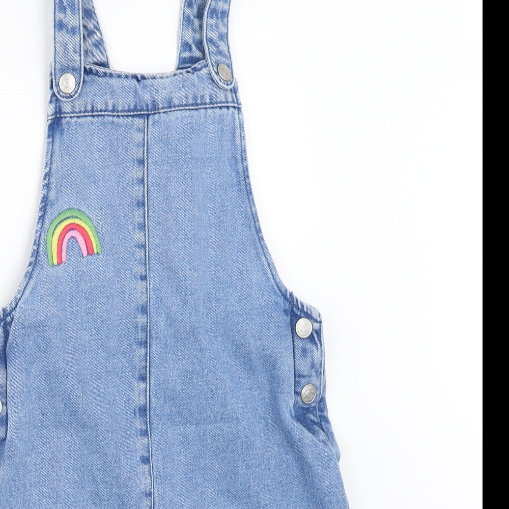 TU Girls Blue  Denim Pinafore/Dungaree Dress  Size 6-7 Years
