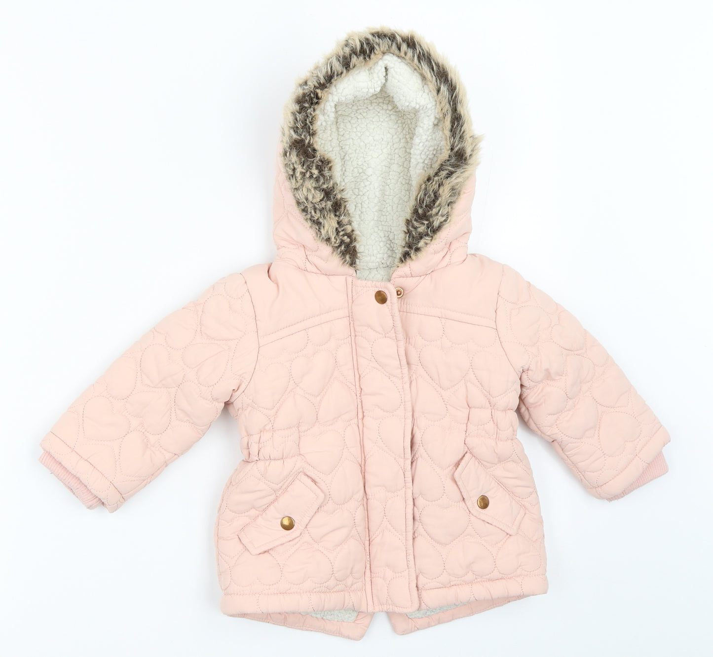 Young Dimension Girls Pink   Quilted Coat Size 9-12 Months