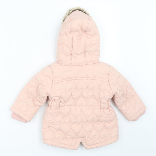 Young Dimension Girls Pink   Quilted Coat Size 9-12 Months