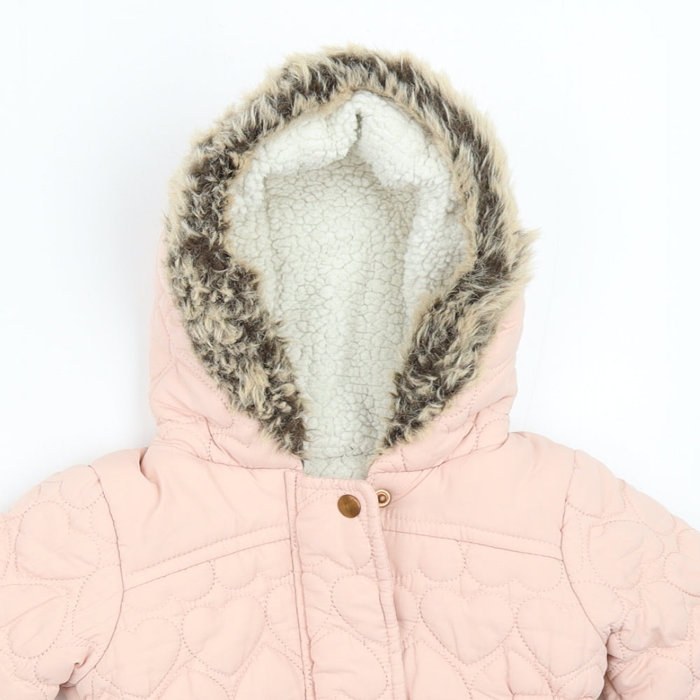 Young Dimension Girls Pink   Quilted Coat Size 9-12 Months