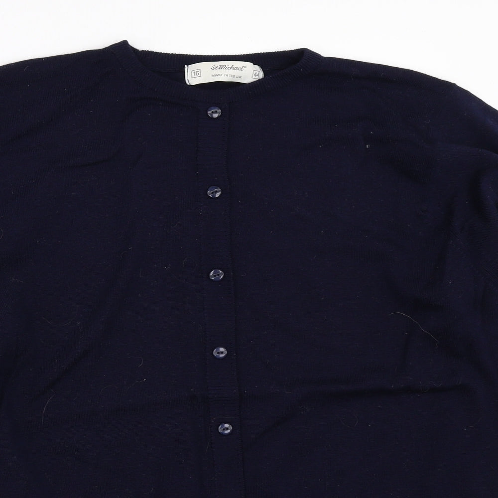 Marks and Spencer Womens Blue   Cardigan Jumper Size 16