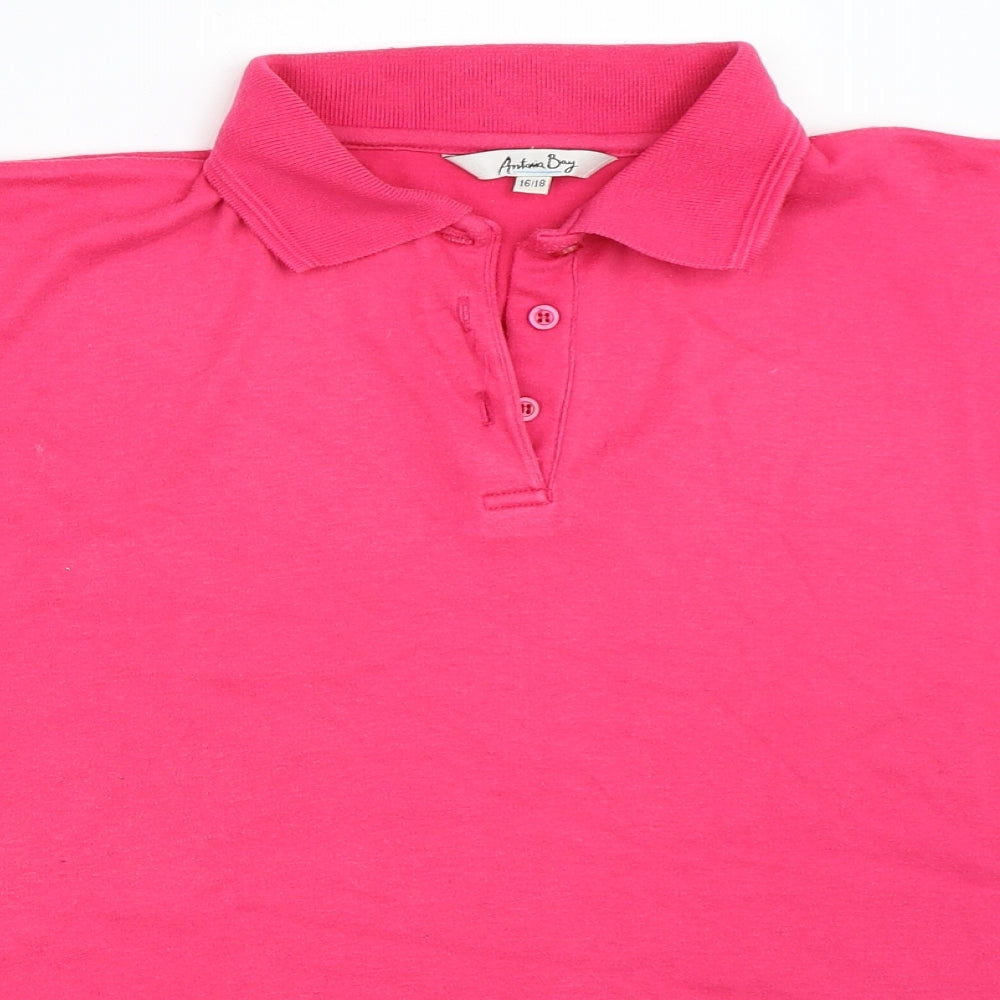 Antonia Bay Womens Pink   Basic T-Shirt Size 16