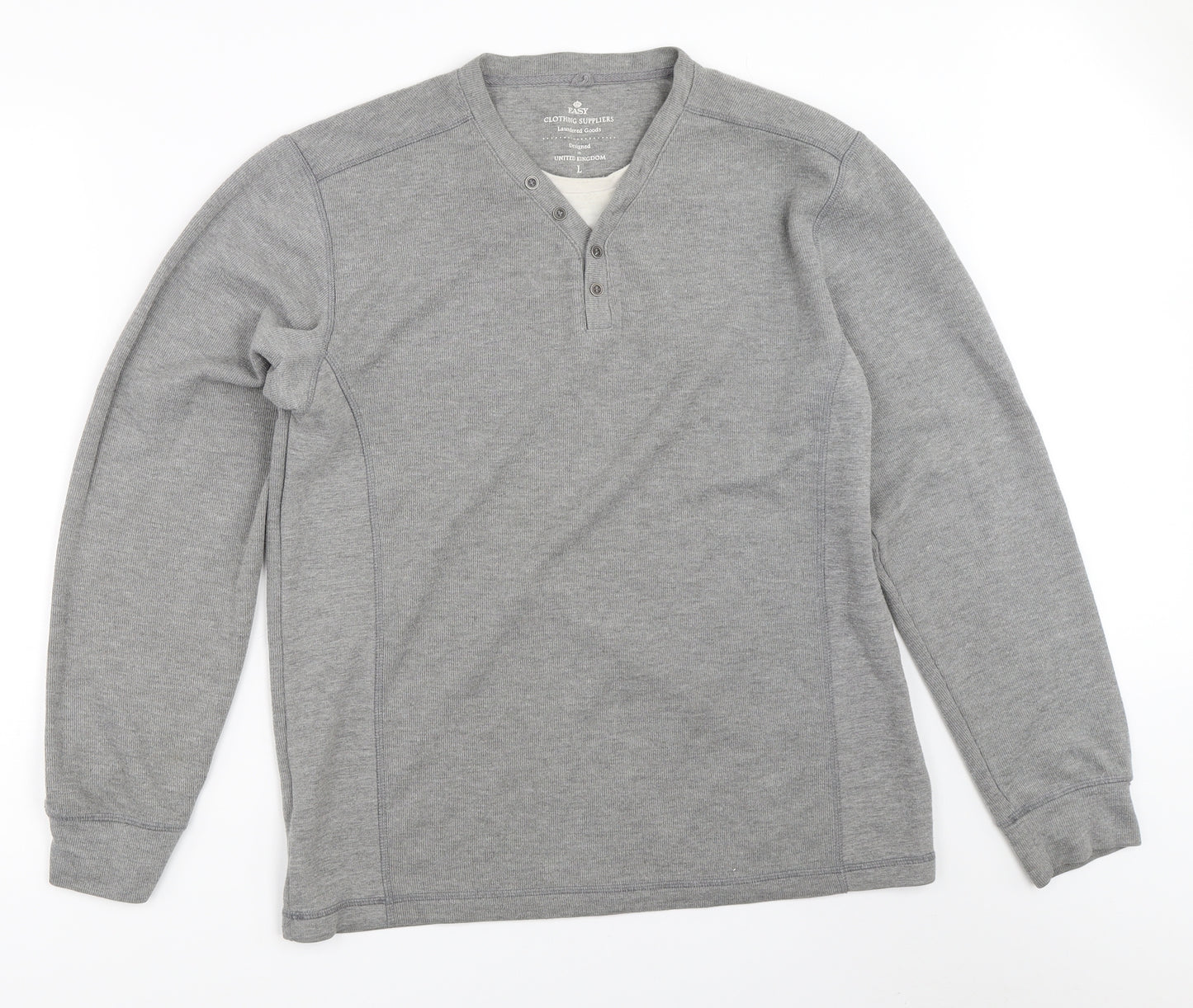 Easy Mens Grey   Pullover Sweatshirt Size L
