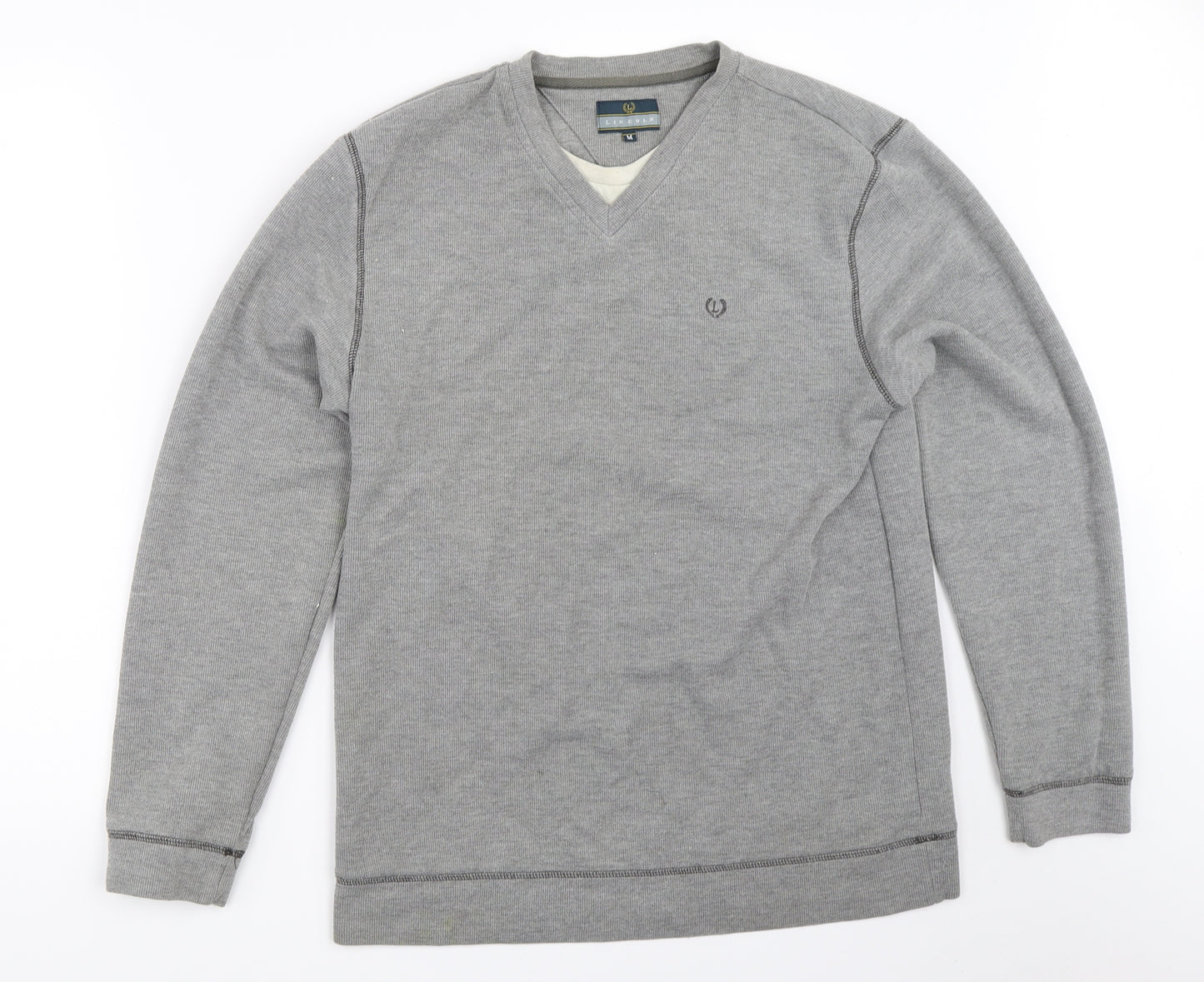 Lincoln Mens Grey   Pullover Sweatshirt Size M