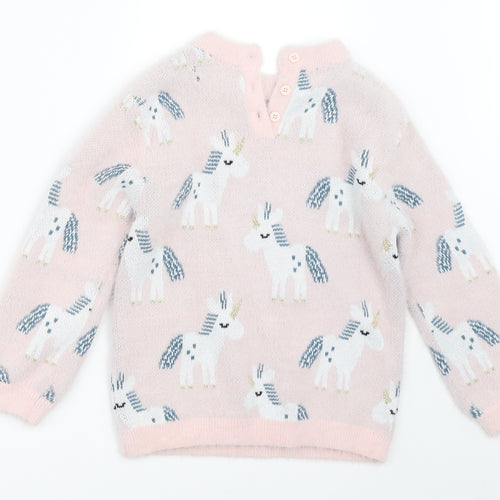 Marks and Spencer Girls Pink   Pullover Jumper Size 4-5 Years