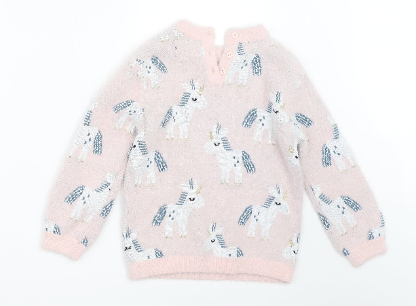 Marks and Spencer Girls Pink   Pullover Jumper Size 4-5 Years
