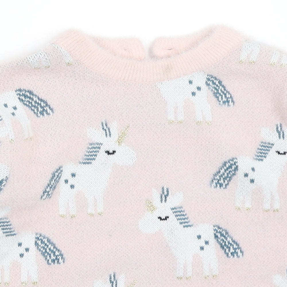 Marks and Spencer Girls Pink   Pullover Jumper Size 4-5 Years