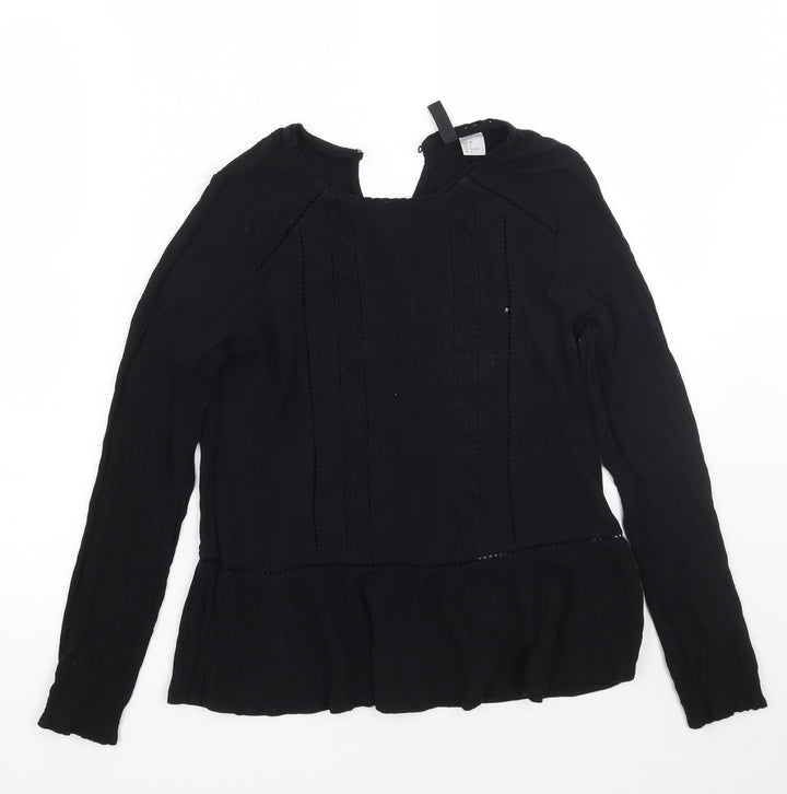 H&M Womens Black   Basic T-Shirt Size 6